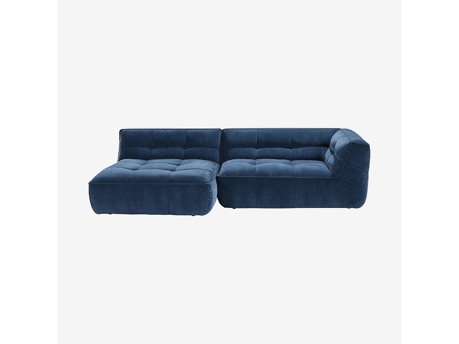 Canapé d'angle gauche en tissu - Bleu océan
