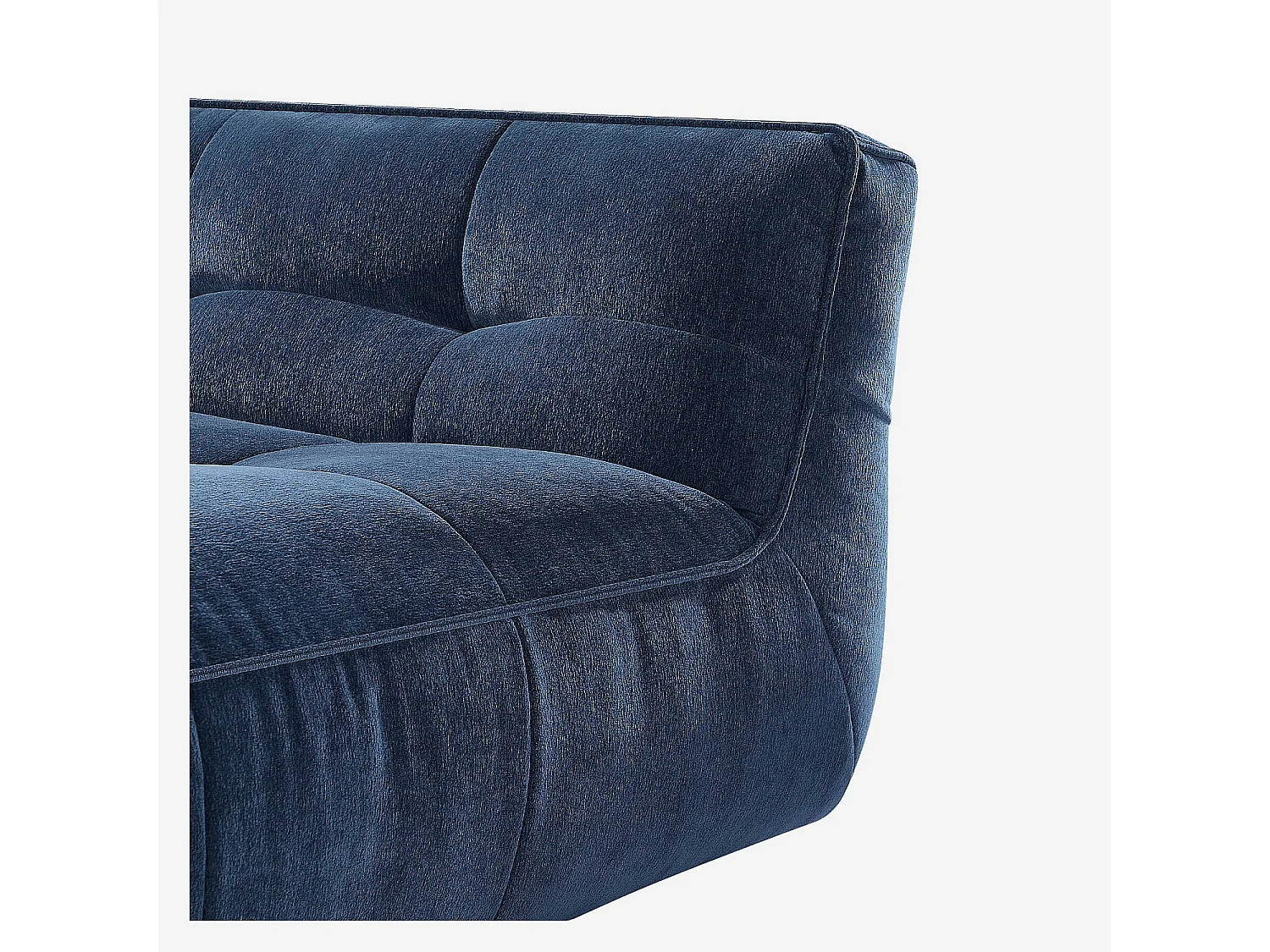 Canapé d'angle gauche en tissu - Bleu océan