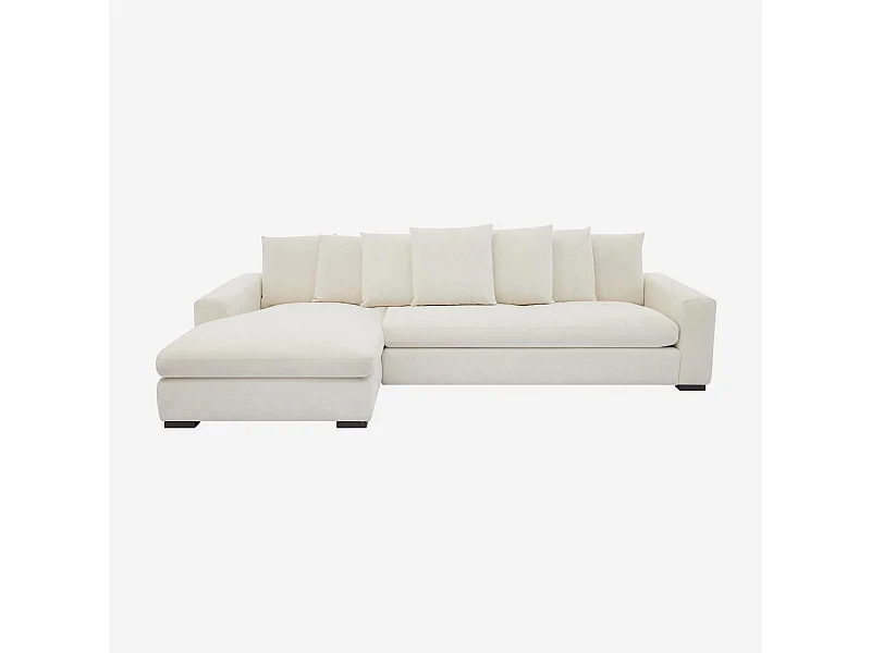 Habitat - Canapé d'angle gauche en tissu garni de plumes - Ivoire - Alfama