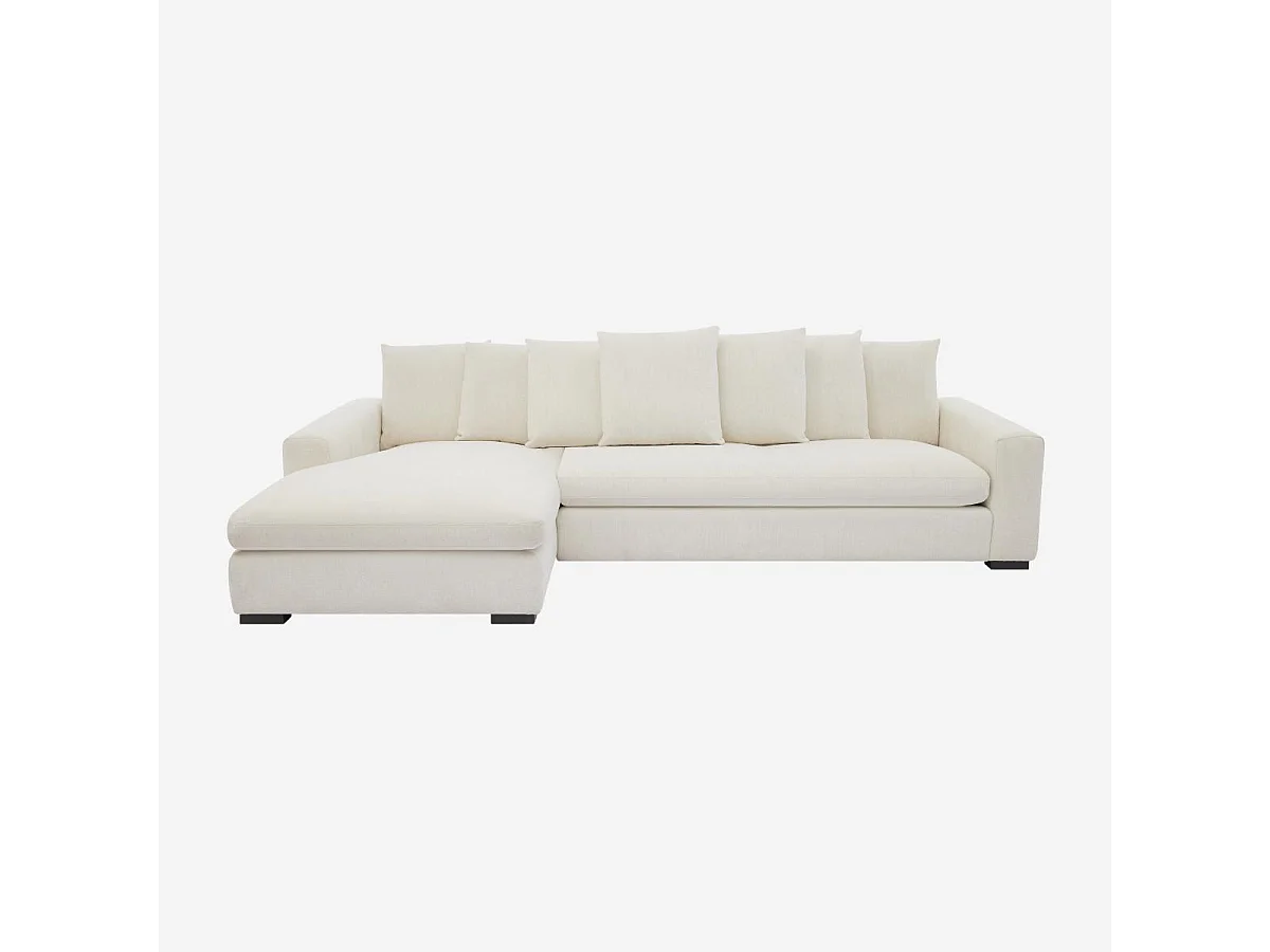 Habitat - Canapé d'angle gauche en tissu garni de plumes - Ivoire - Alfama