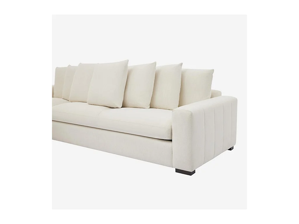 Habitat - Canapé d'angle gauche en tissu garni de plumes - Ivoire - Alfama