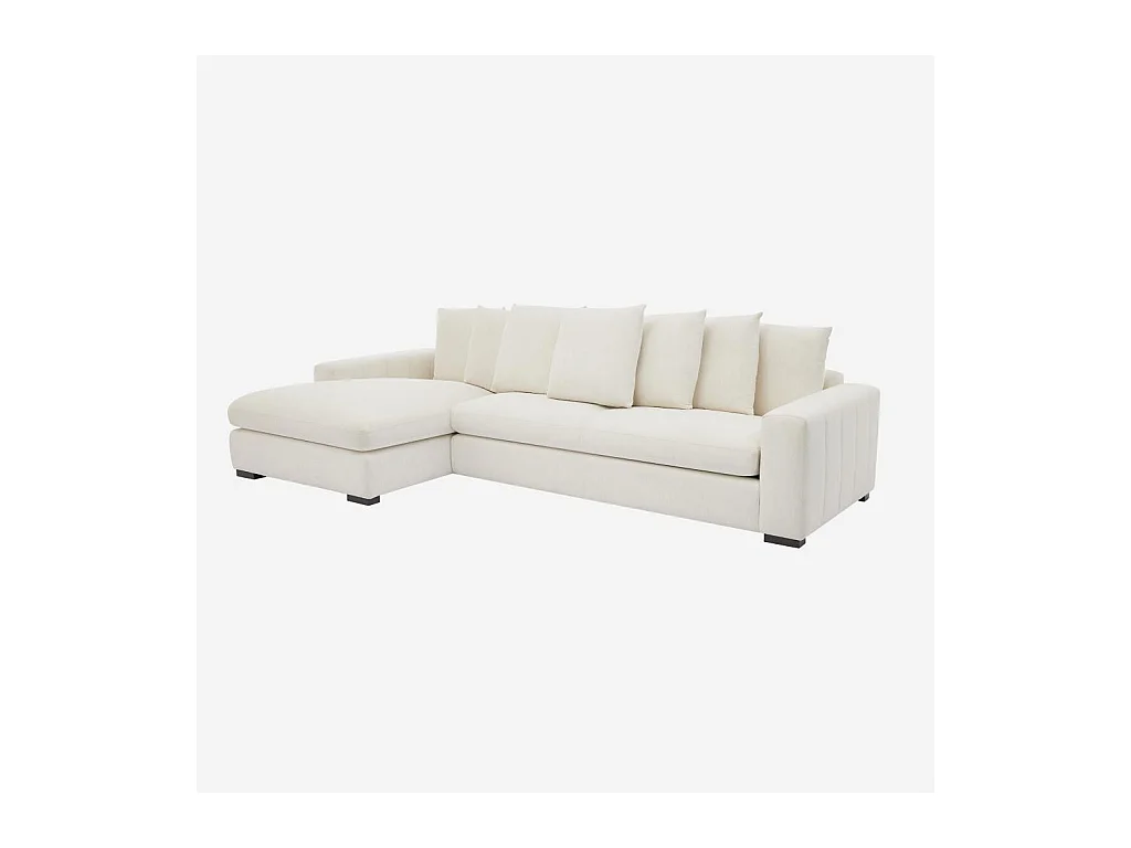 Habitat - Canapé d'angle gauche en tissu garni de plumes - Ivoire - Alfama