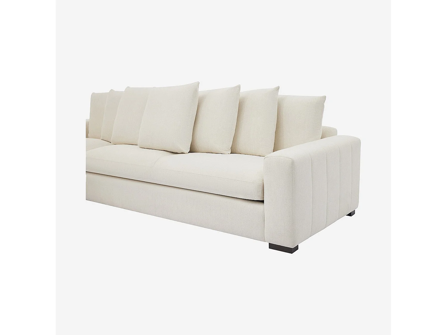 Habitat - Canapé d'angle gauche en tissu garni de plumes - Ivoire - Alfama