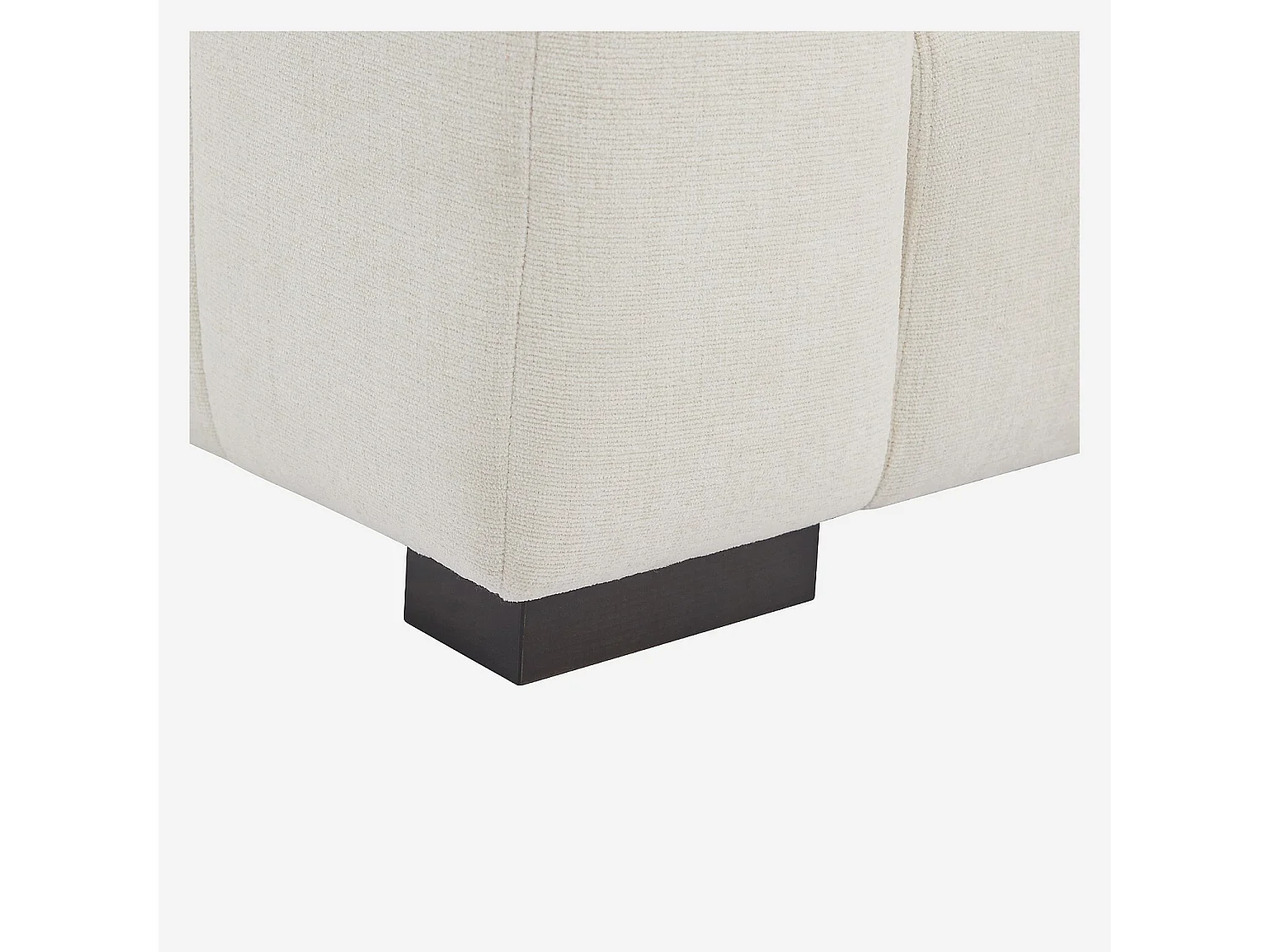 Canapé d'angle gauche en tissu garni de plumes - Ivoire