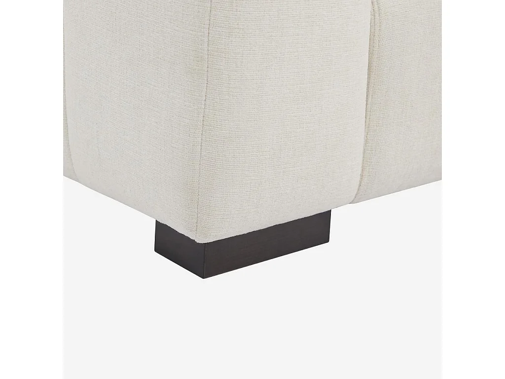 Canapé d'angle gauche en tissu garni de plumes - Ivoire