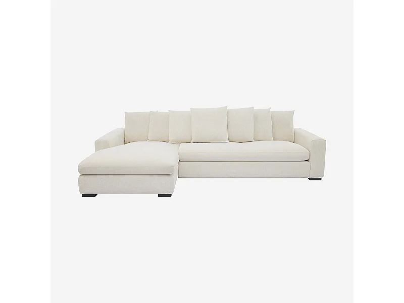 Habitat - Canapé d'angle gauche en tissu garni de plumes - Ivoire - Alfama