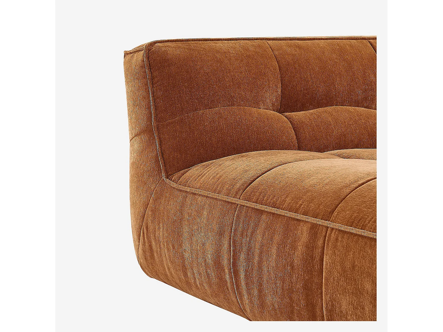 Canapé d'angle droit en tissu - Ocre foncé