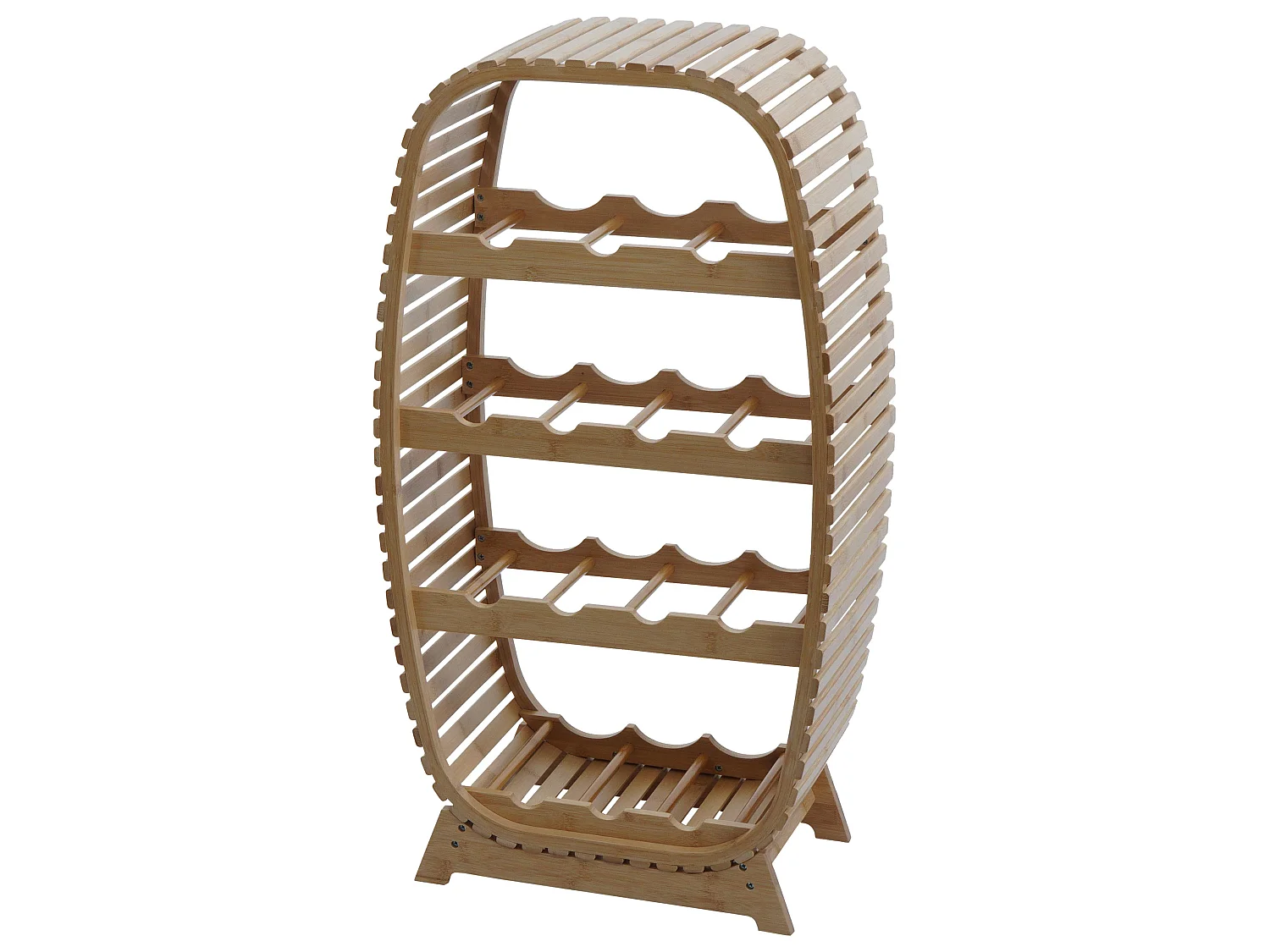 Bambus Weinregal MCW-N85, Weinständer Flaschenregal für 14 Flaschen, FSC®-zertifiziert 85x46x25cm