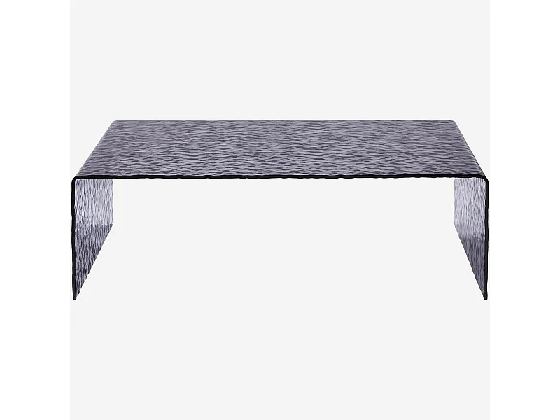 Habitat - Table basse rectangulaire en verre trempé bullé - Gris fumé - Izlana