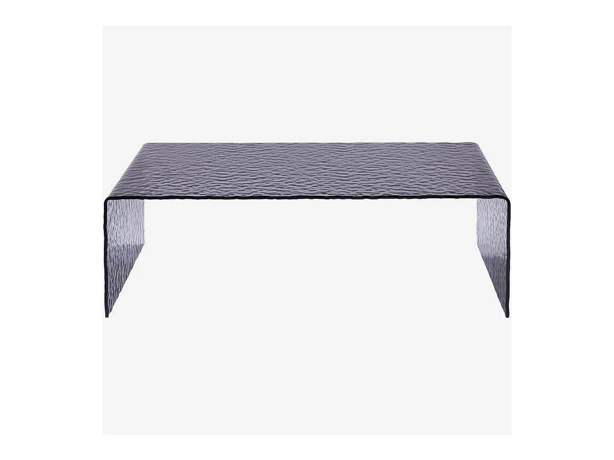 Habitat - Table basse rectangulaire en verre trempé bullé - Gris fumé - Izlana