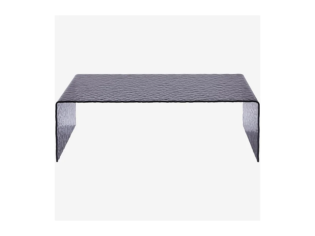 Habitat - Table basse rectangulaire en verre trempé bullé - Gris fumé - Izlana