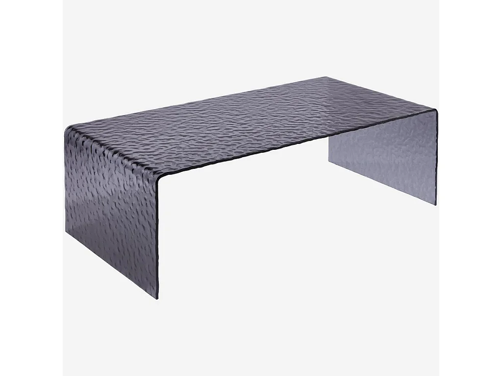 Habitat - Table basse rectangulaire en verre trempé bullé - Gris fumé - Izlana