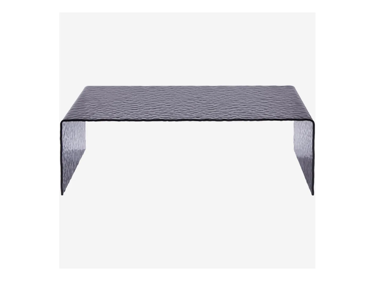Habitat - Table basse rectangulaire en verre trempé bullé - Gris fumé - Izlana