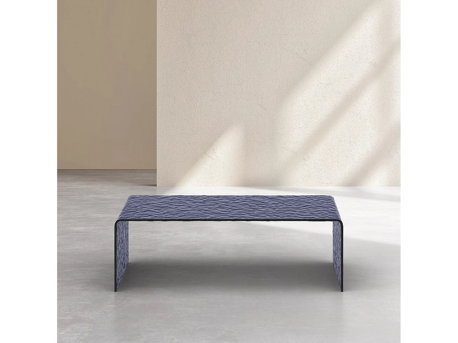 Habitat - Table basse rectangulaire en verre trempé bullé - Gris fumé - Izlana