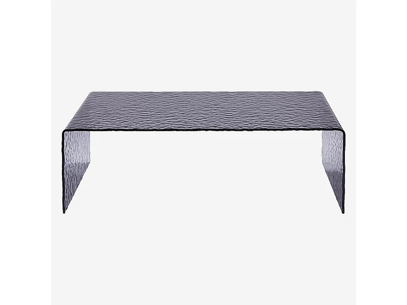 Habitat - Table basse rectangulaire en verre trempé bullé - Gris fumé - Izlana