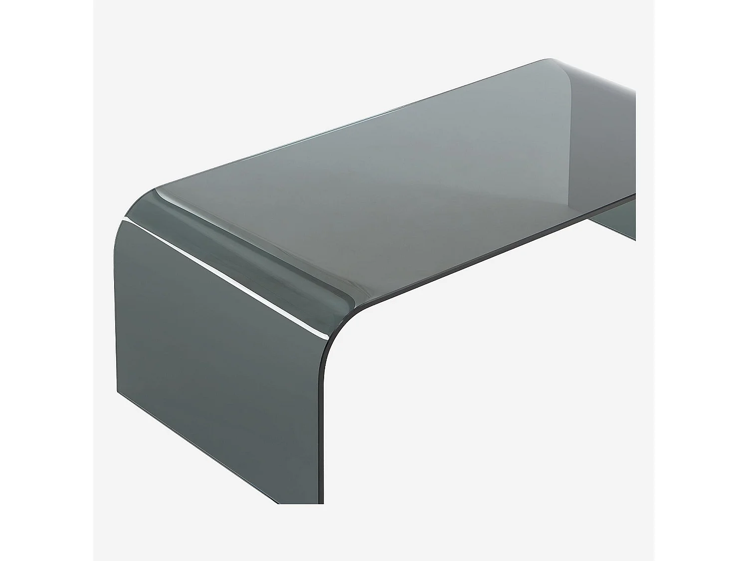 Habitat - Table basse rectangulaire en verre - Gris fumé - Tasilak