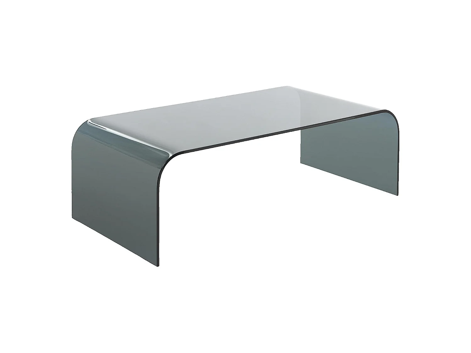 Habitat - Table basse rectangulaire en verre - Gris fumé - Tasilak