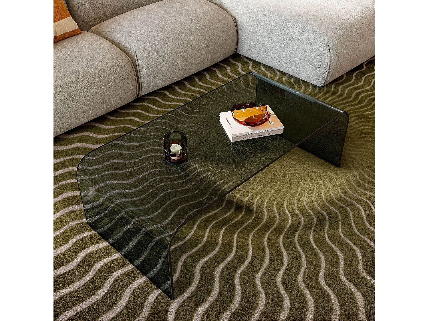 Habitat - Table basse rectangulaire en verre - Gris fumé - Tasilak