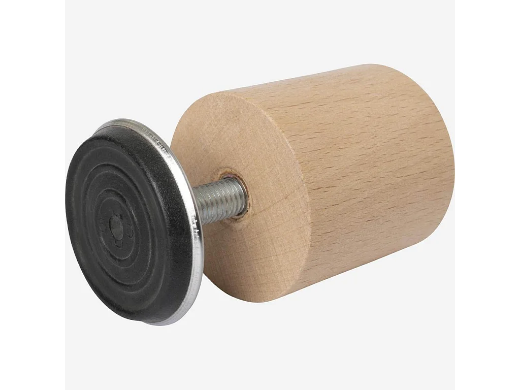 Habitat - Pied de lit universel central cylindrique en hêtre - Réglable de 7,5 à 8,5 cm - Naturel - Quatro