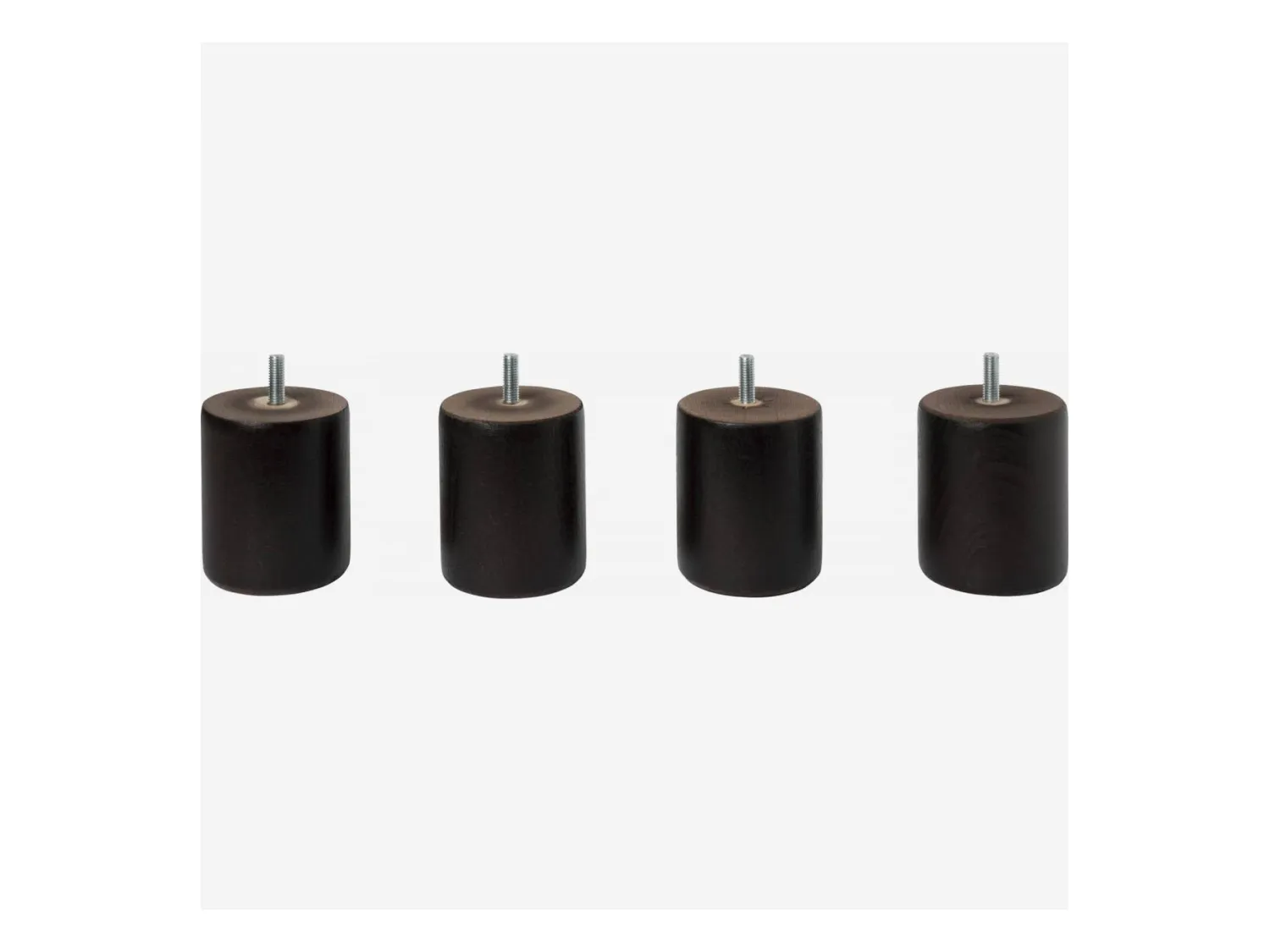 Habitat - Set de 4 pieds de lit universels cylindriques en hêtre - 8,5 cm - Noir - Quatro