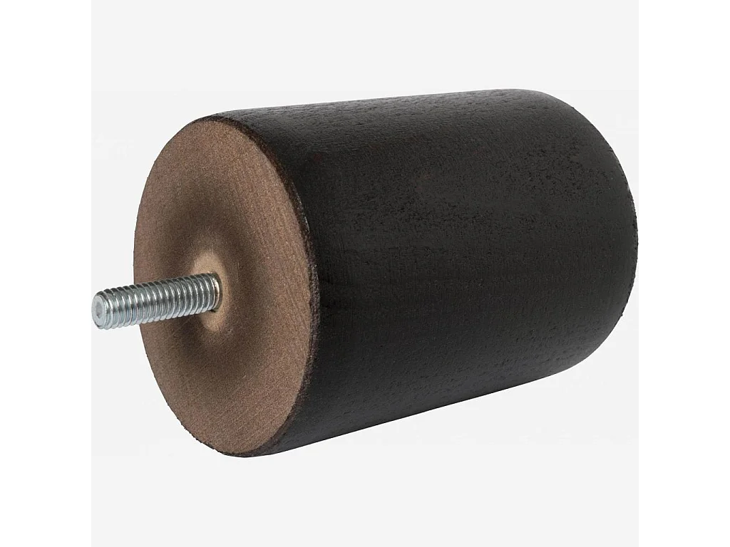 Habitat - Set de 4 pieds de lit universels cylindriques en hêtre - 8,5 cm - Noir - Quatro