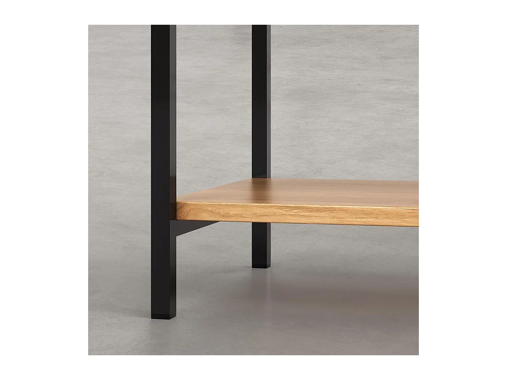 Habitat - Buffet 2 portes 2 tiroirs en chêne et métal noir - Naturel - Design by Hélèna Pille - Flavie