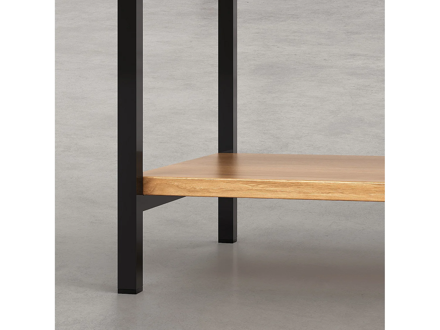 Buffet 2 portes 2 tiroirs en chêne et métal noir - Naturel - Design by Hélèna Pille