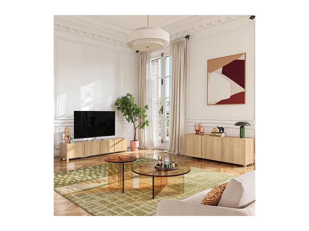 Habitat - Buffet bas 3 portes en chêne - Naturel - Design by Hélèna Pille - Drio