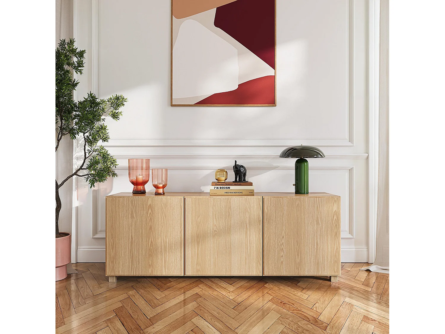 Habitat - Buffet bas 3 portes en chêne - Naturel - Design by Hélèna Pille - Drio