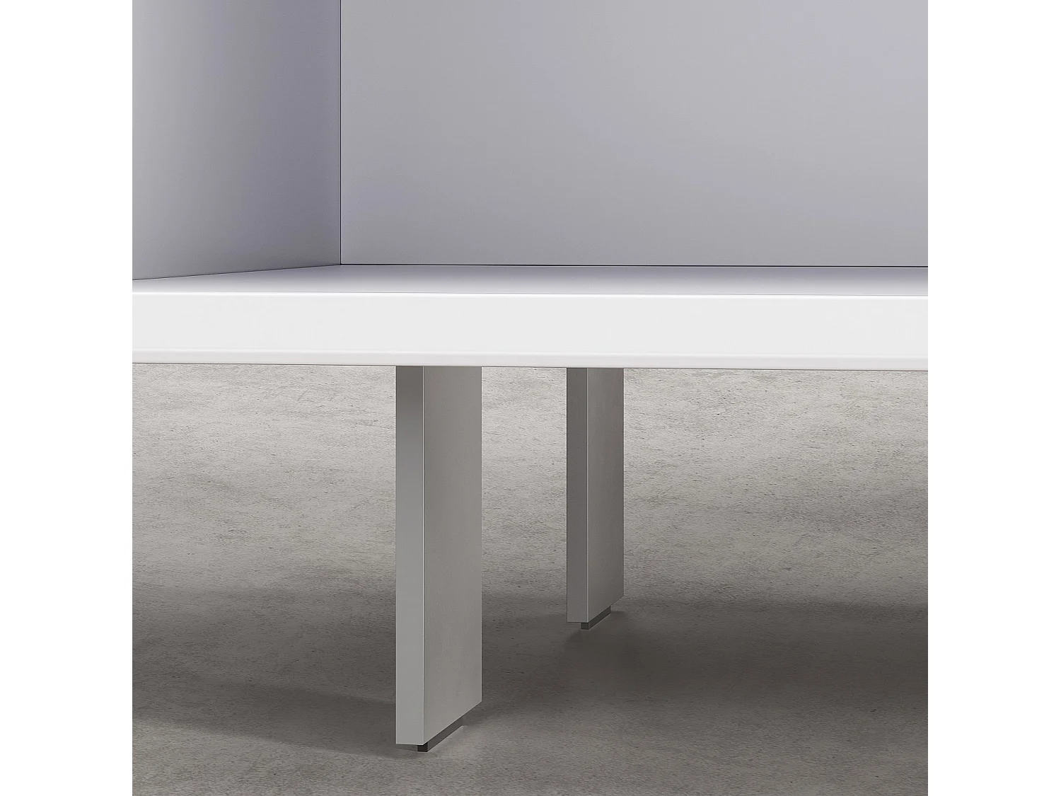 Buffet bas 2 portes et pieds en métal - Blanc polaire