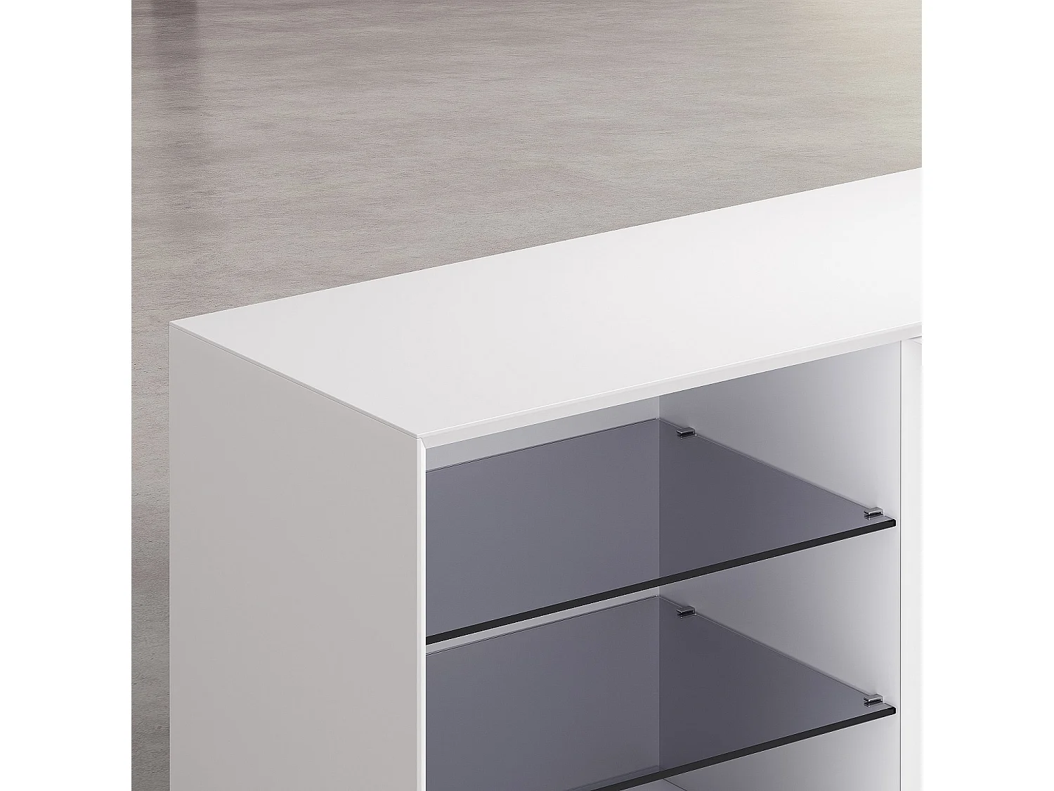 Buffet bas 2 portes et pieds en métal - Blanc polaire