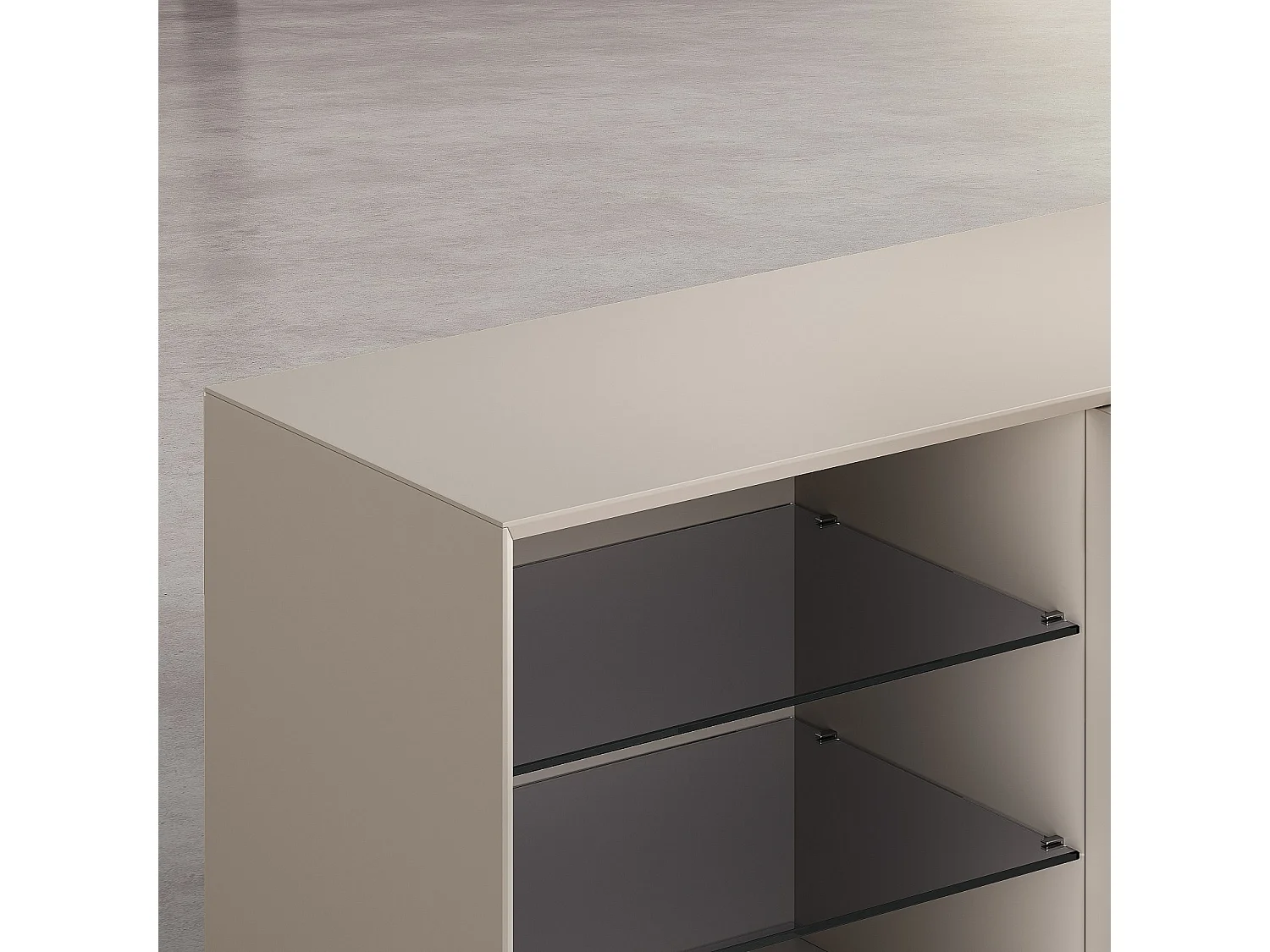 Buffet bas 2 portes et pieds en métal - Crème