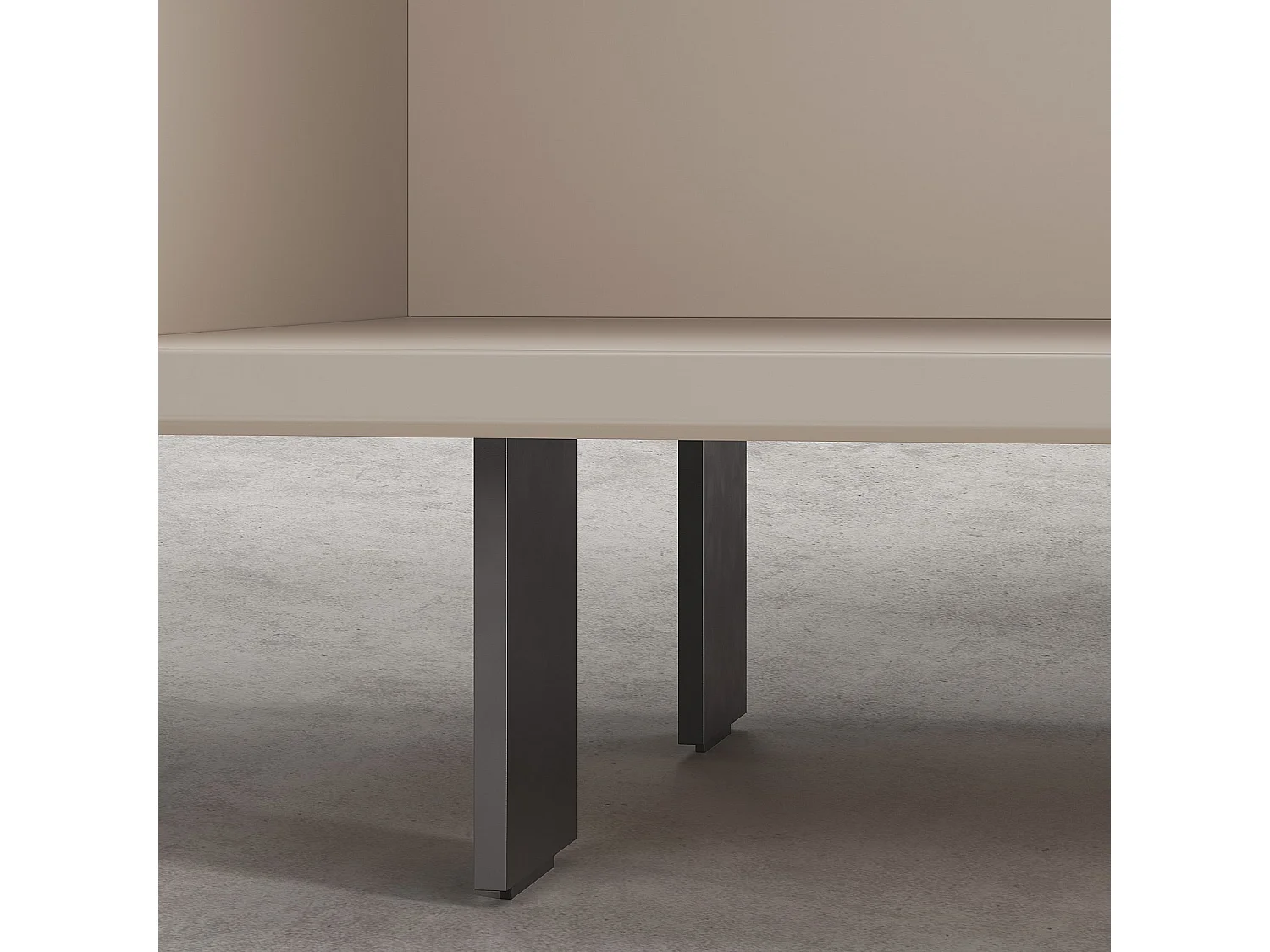 Buffet bas 2 portes et pieds en métal - Crème