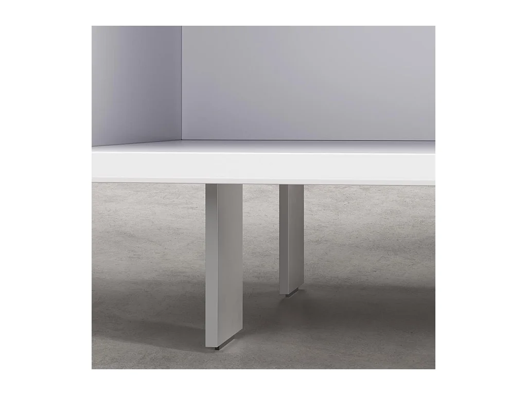 Habitat - Buffet haut 3 portes et pieds en métal - Blanc polaire - Agnes