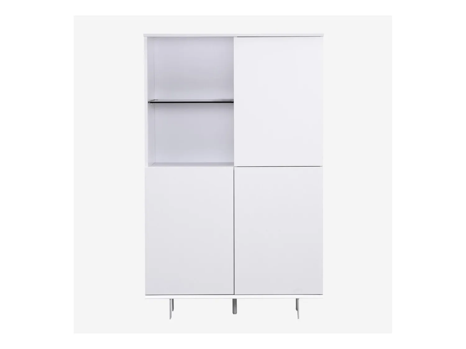 Habitat - Buffet haut 3 portes et pieds en métal - Blanc polaire - Agnes