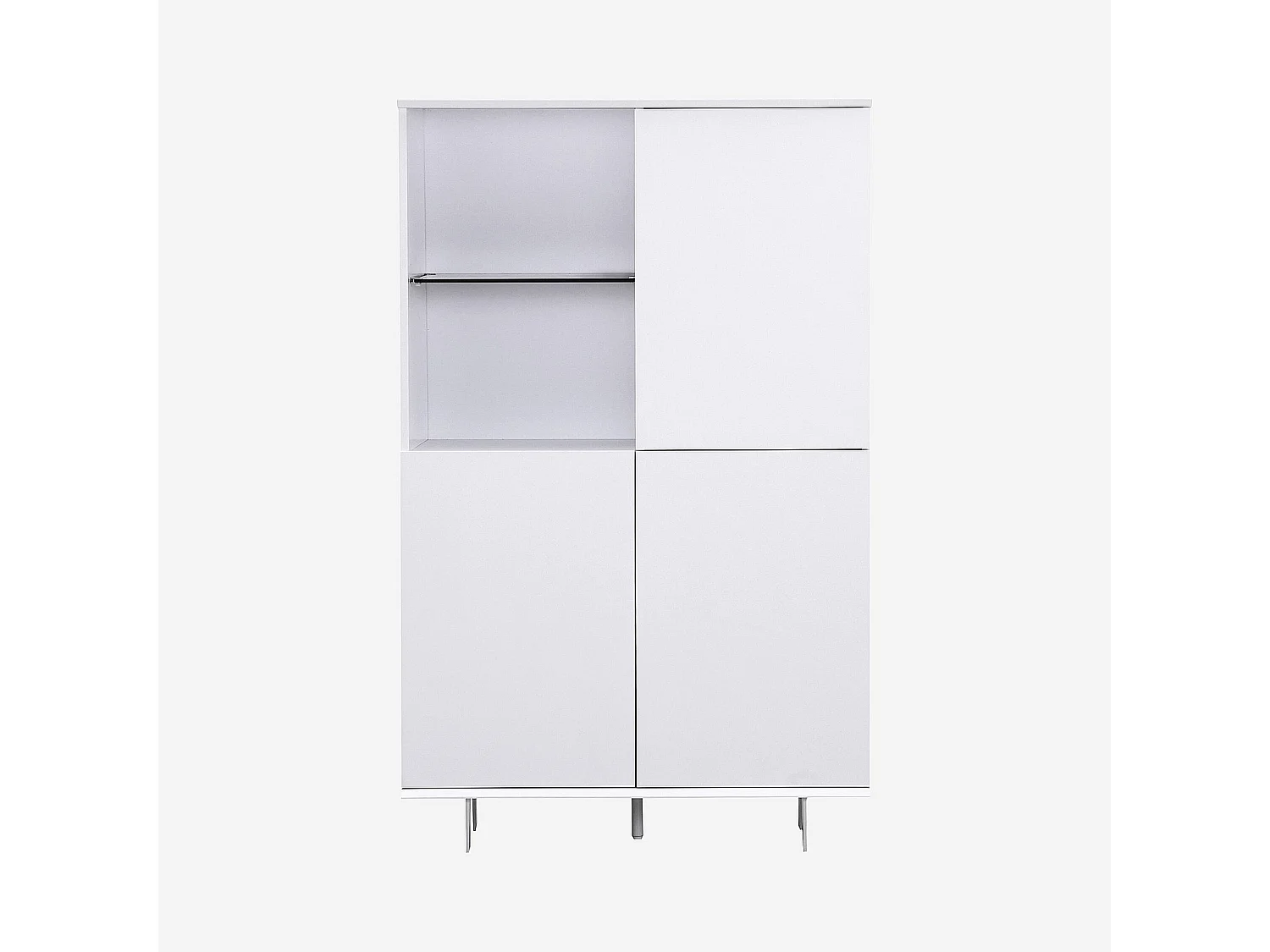 Buffet haut 3 portes et pieds en métal - Blanc polaire