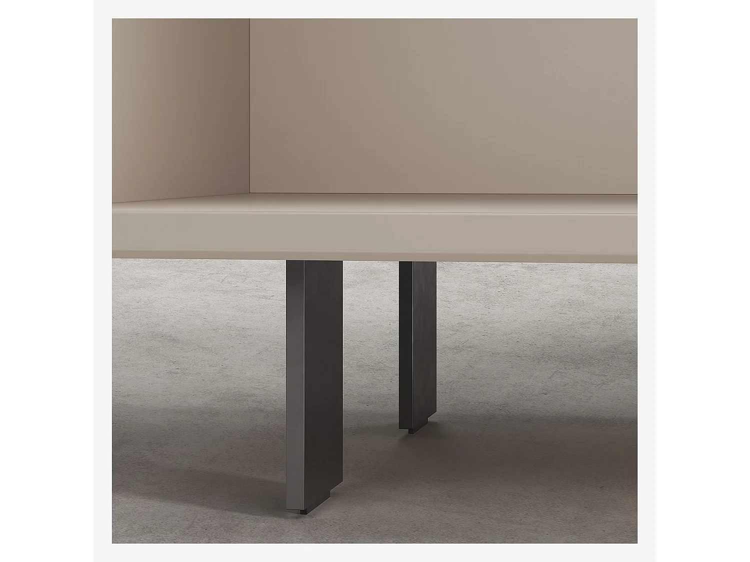 Buffet haut 3 portes et pieds en métal - Crème