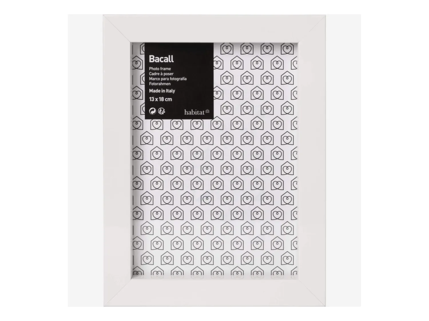 Habitat - Cadre à poser en bois 13 x 18 cm - Blanc - Bacall