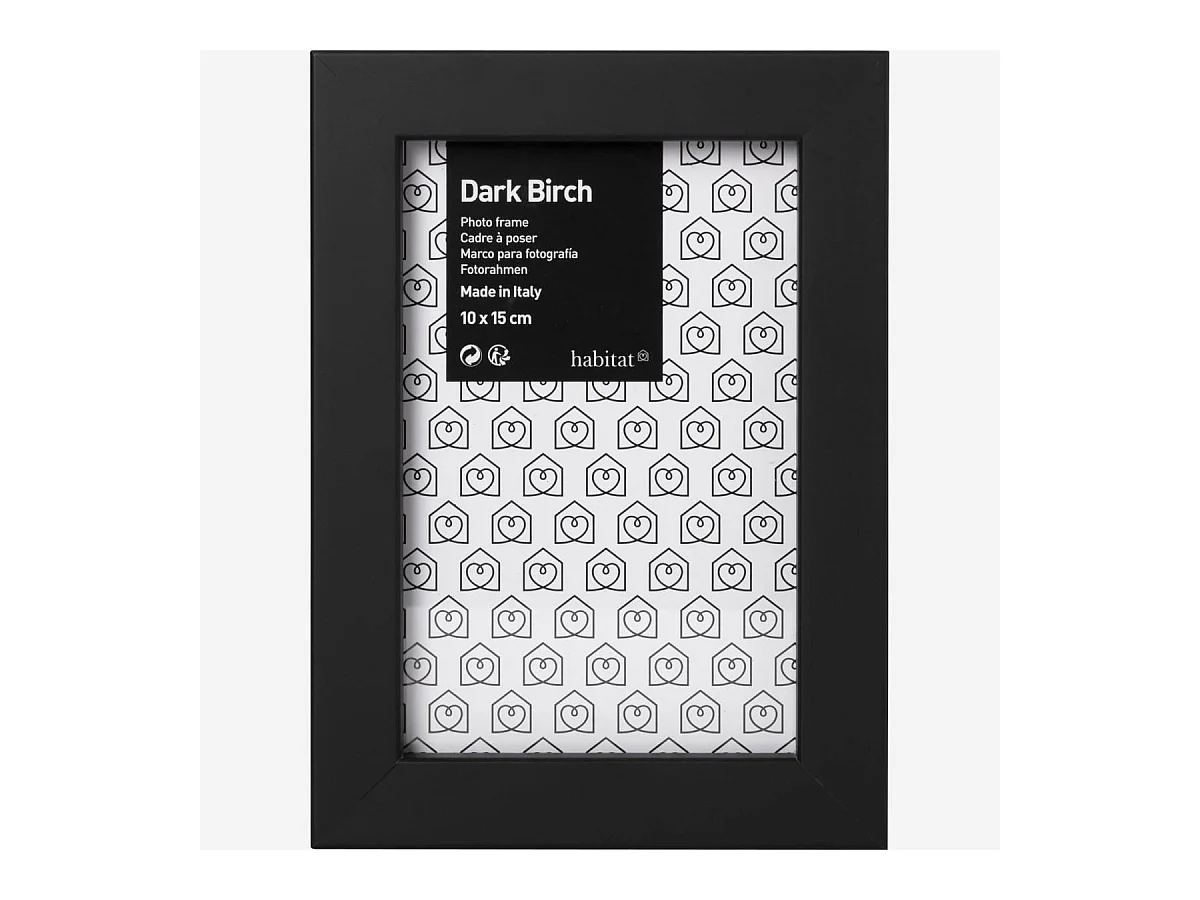 Habitat - Cadre à poser en bois - 10 x 15 cm - Noir - Dark birch