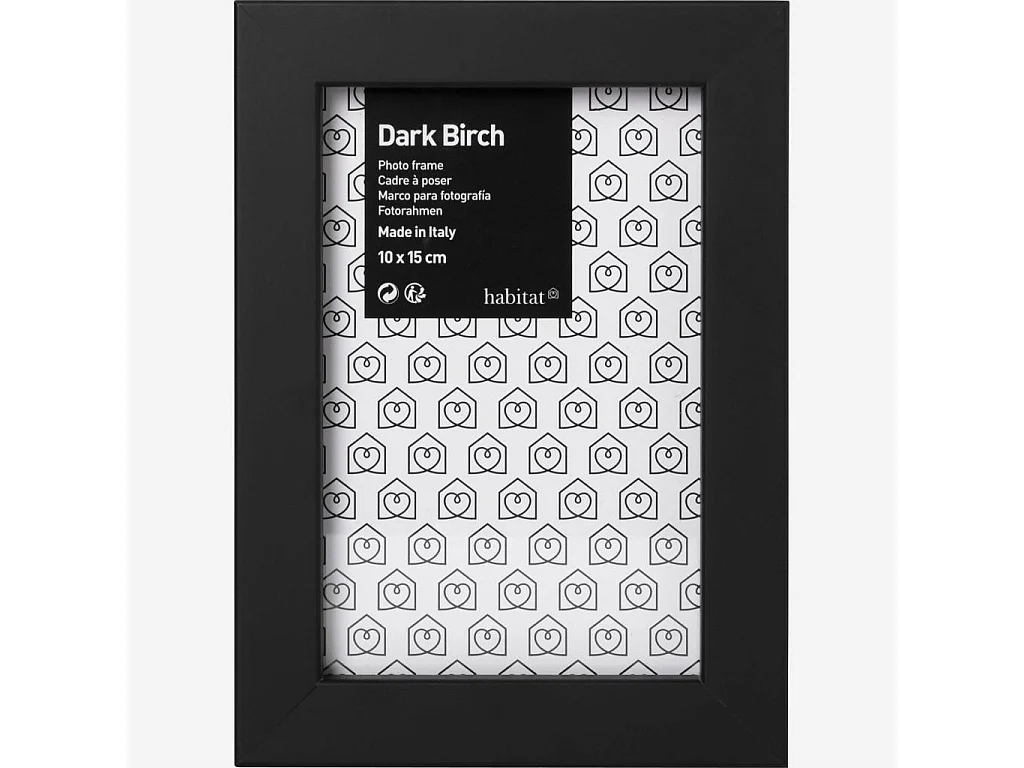 Habitat - Cadre à poser en bois - 10 x 15 cm - Noir - Dark birch