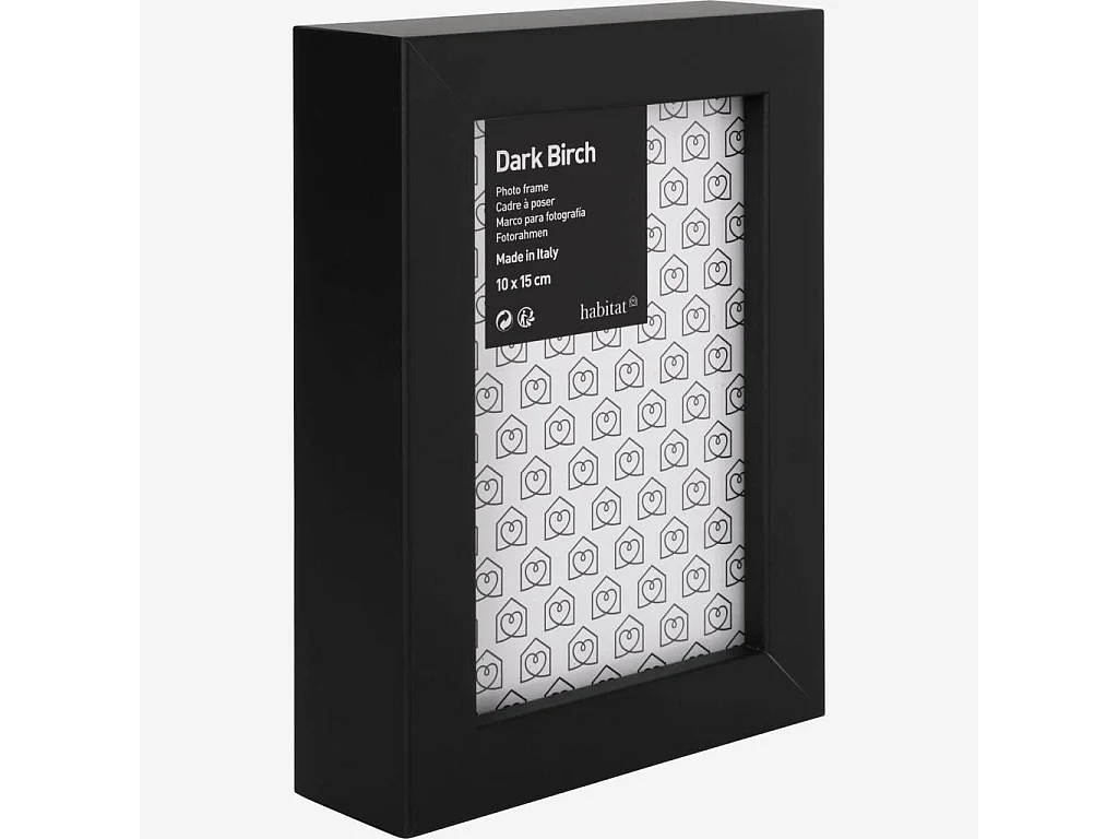 Habitat - Cadre à poser en bois - 10 x 15 cm - Noir - Dark birch