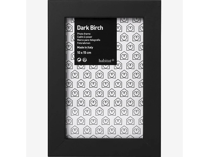 Habitat - Cadre à poser en bois - 10 x 15 cm - Noir - Dark birch