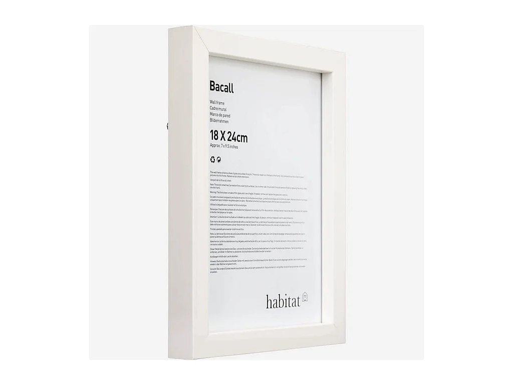 Habitat - Cadre mural en bois - 18 x 24 cm - Blanc - Bacall