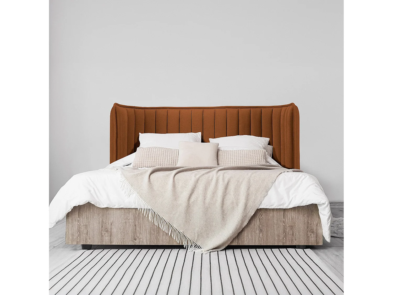 Habitat - Tête de lit en tissu 244 x 102 cm - Terracotta - Boudoir