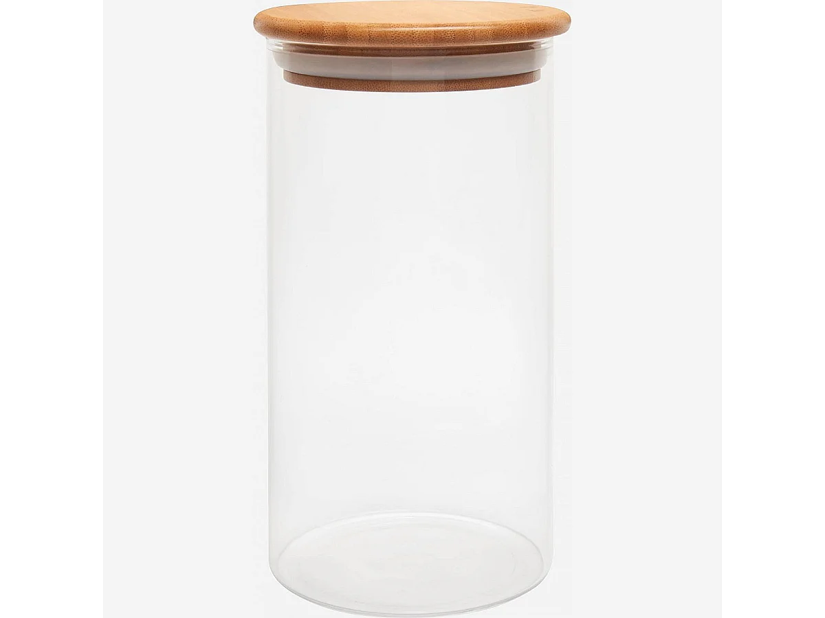 Habitat - Bocal en verre et bambou - 10 x 20 cm (Lot de 12) - Ferm