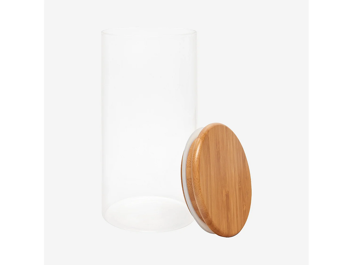 Habitat - Bocal en verre et bambou - 10 x 20 cm - Ferm