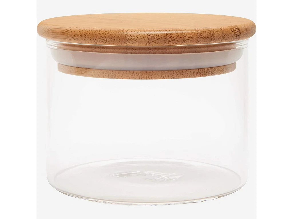 Habitat - Bocal en verre et bambou - 10 x 8 cm (Lot de 12) - Ferm