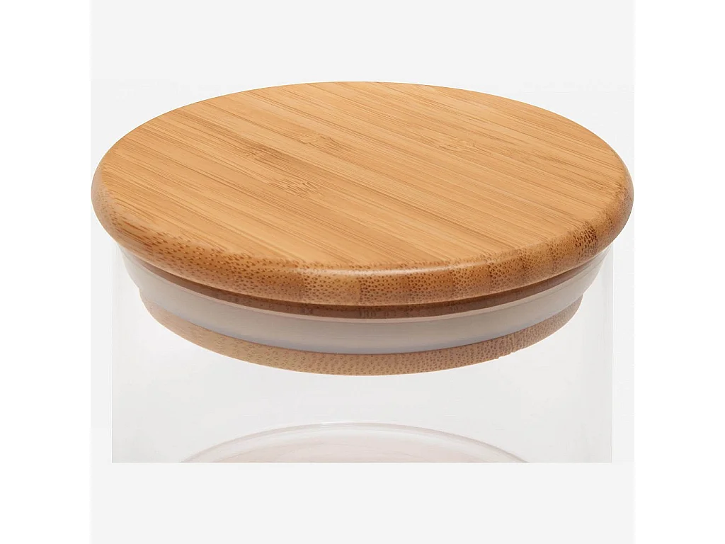 Habitat - Bocal en verre et bambou - 10 x 8 cm (Lot de 12) - Ferm