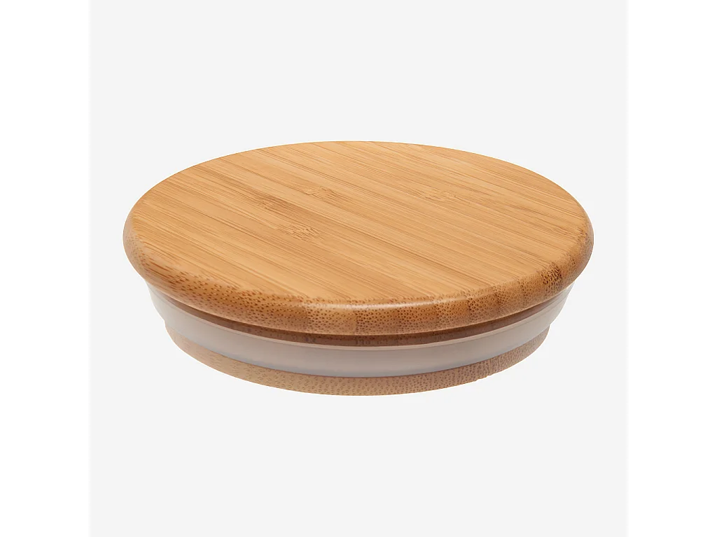 Habitat - Bocal en verre et bambou - 10 x 8 cm (Lot de 12) - Ferm