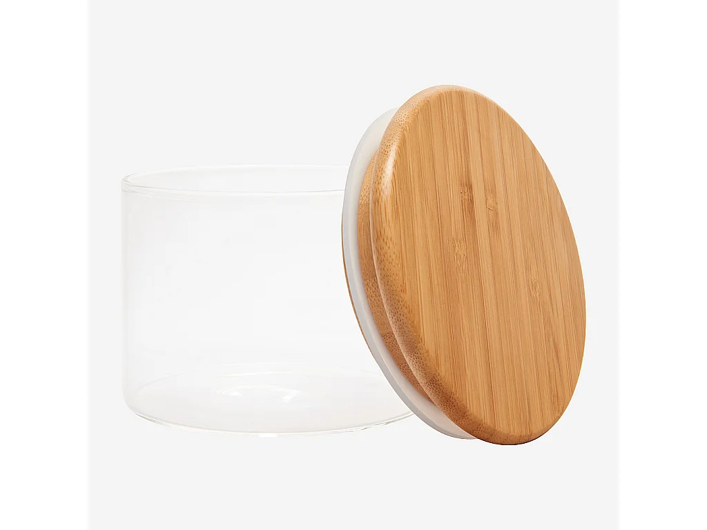 Habitat - Bocal en verre et bambou - 10 x 8 cm (Lot de 12) - Ferm
